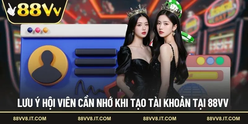 Lưu ý hội viên cần nhớ khi tạo tài khoản tại 88VV